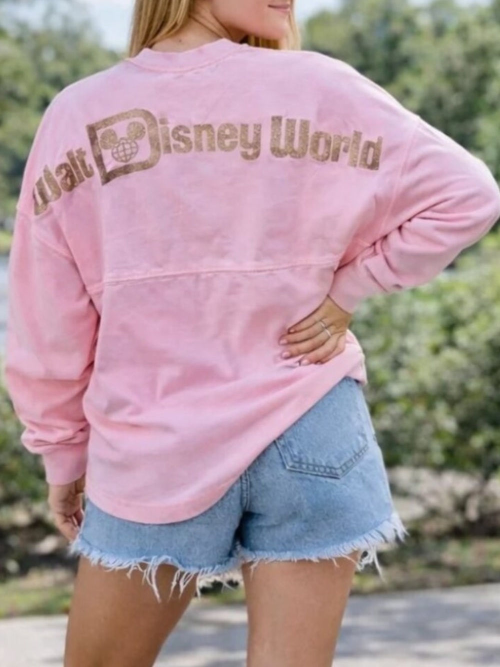 Official Walt Disney World Spirit Jersey Oversized T-Shirt Medium Pink